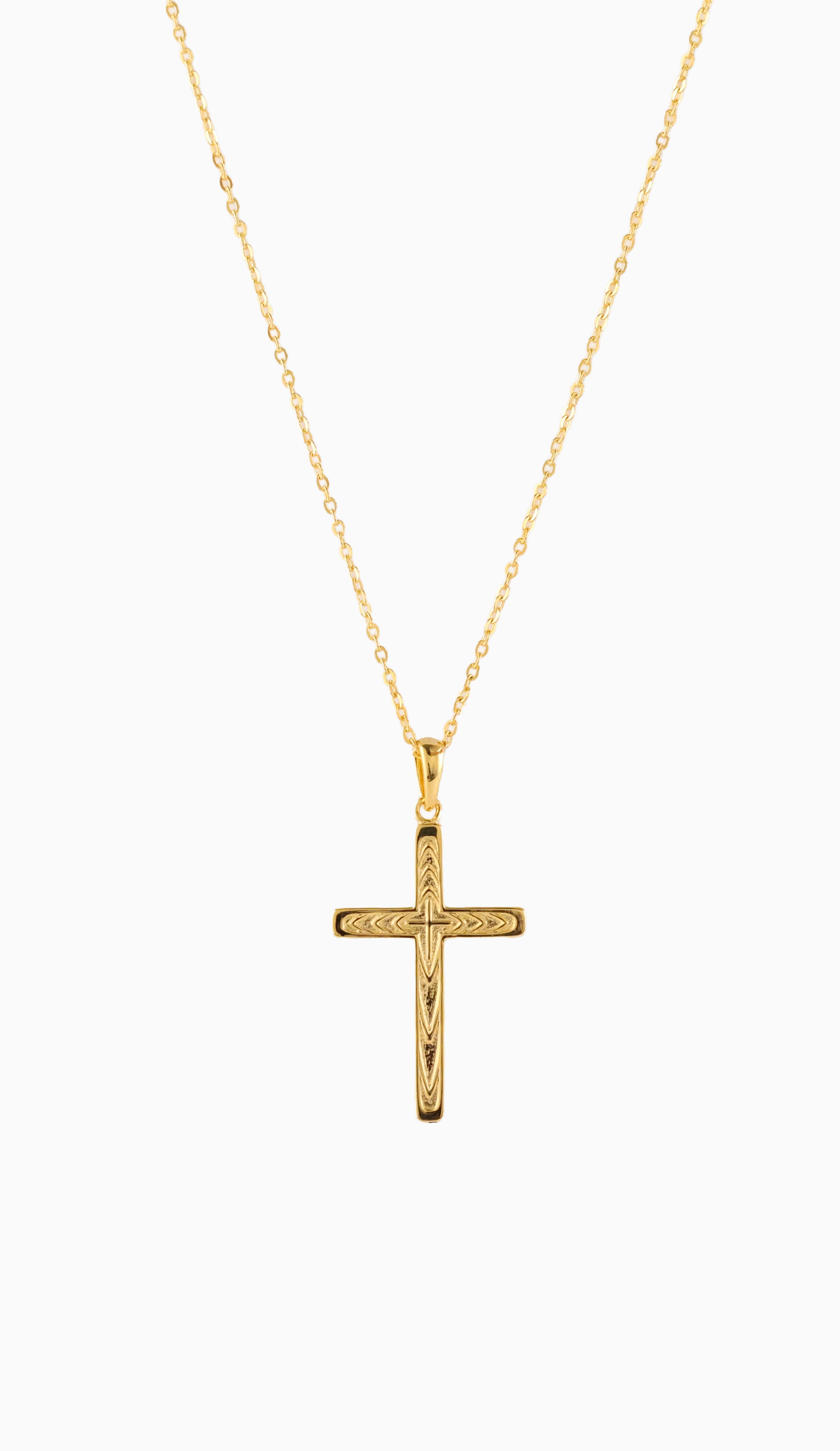 Textured Cross Necklace