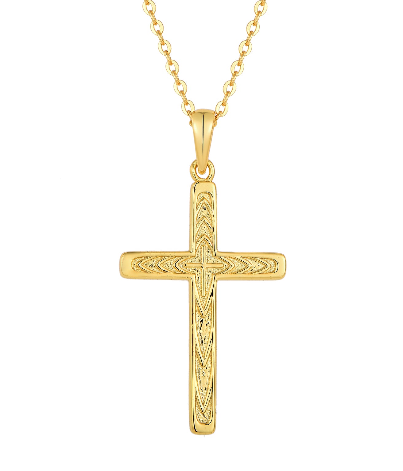 Textured Cross Necklace
