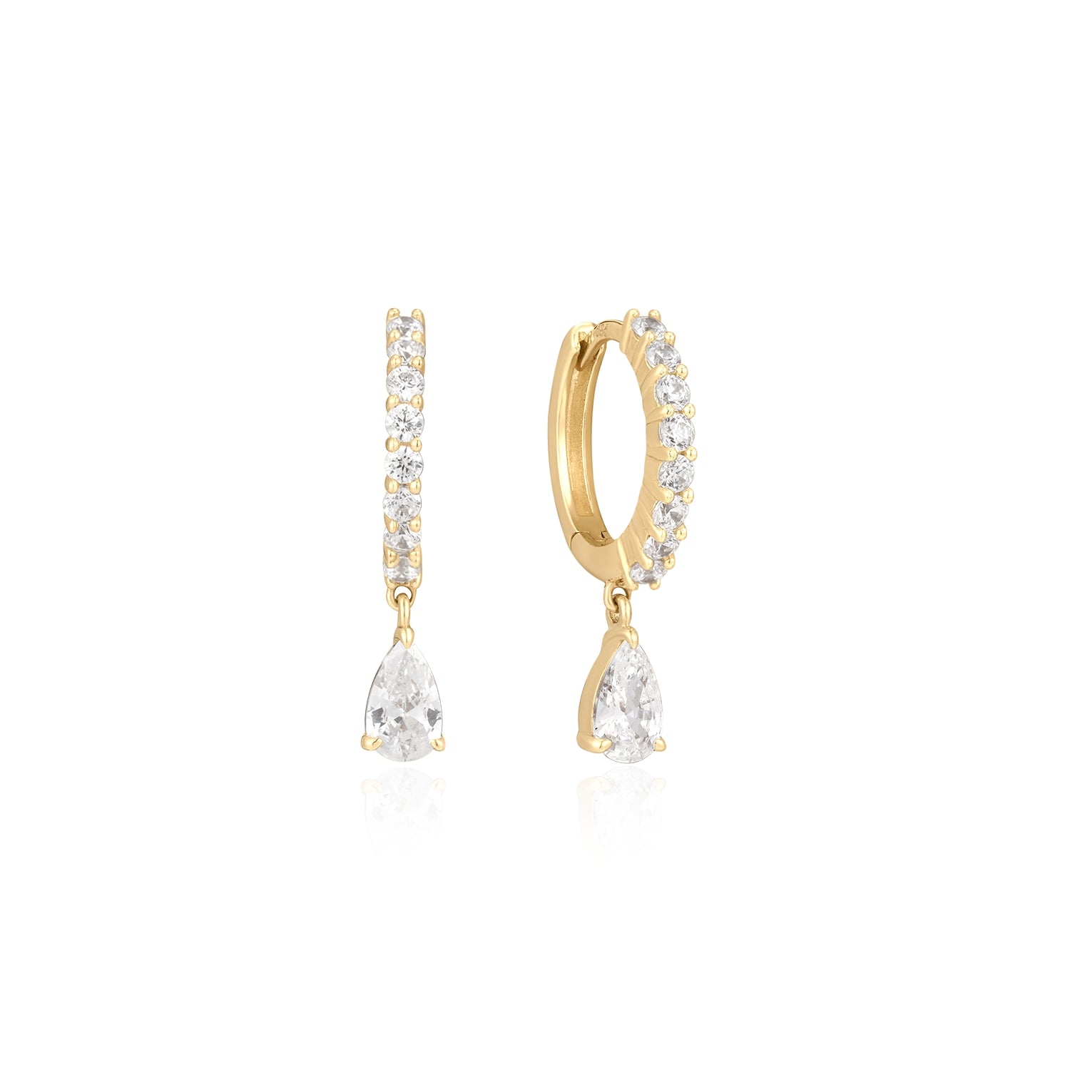 Dangling Diamond Hoops
